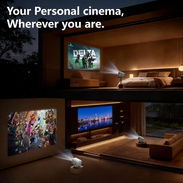 Detalle 2 de Mini Projector Native 1080P with Wi‑Fi 6 🎥