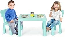 Detalle de Table enfant COSTWAY avec 2 chaises, 50 kg đ