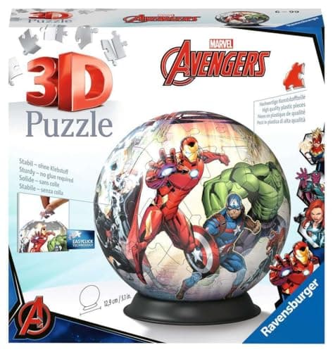 Detalle de Ravensburger Puzzle 3D Bola Marvel Avengers 73 piezas 🧩