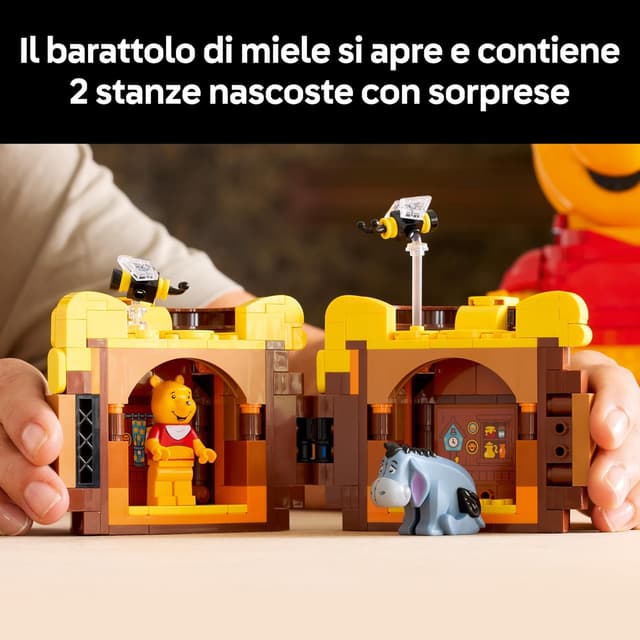 Detalle de LEGO Disney Winnie the Pooh 43300 – Kit di modellismo per adulti con vaso di miele, minifigure e personaggio di Ih-Oh