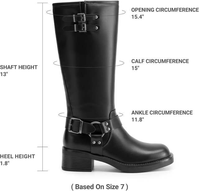 Thumbnail 5 de DREAM PAIRS Knee High Combat Boots with Buckles
