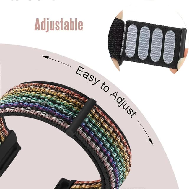 Detalle 2 de FTYQUEE 4 Pack Nylon Watch Strap (Quick Release) – Adjustable Fabric Bands for 16mm–22mm Lugs