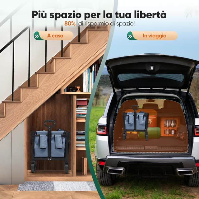 Thumbnail 4 de Sekey Carrello pieghevole 60L 80KG Blu