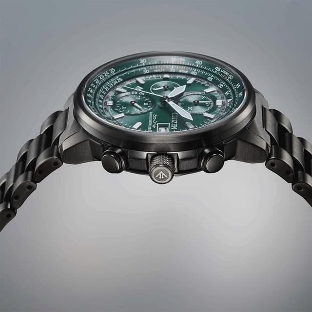 Detalle de Citizen Promaster Sky Eco-Drive Chronograph Herrenarmbanduhr AT8304-57W (schwarz)