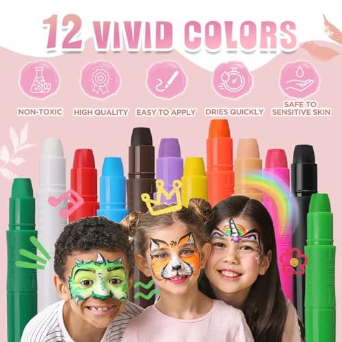 Thumbnail 1 de Beesjuy 12 Pinturas cara infantil 12 colores 🎨