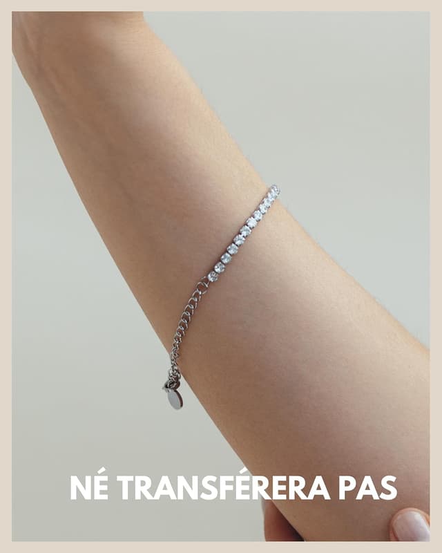 Detalle de GD GOOD.designs EST. 2015 Bracelet de tennis en or pour femmes avec zirconi cubiques et pierres cristal (3 mm)