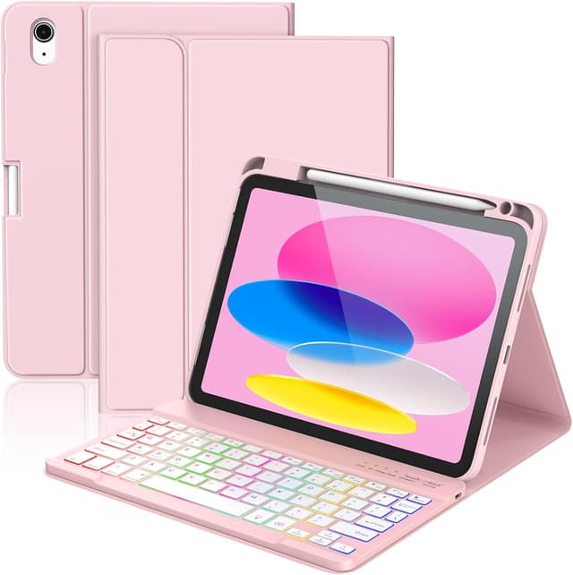 Detalle de KBCASE Keyboard Detachable Case for iPad 10th (10.9" 2022) / iPad A16 11th (11" 2025) in Pink