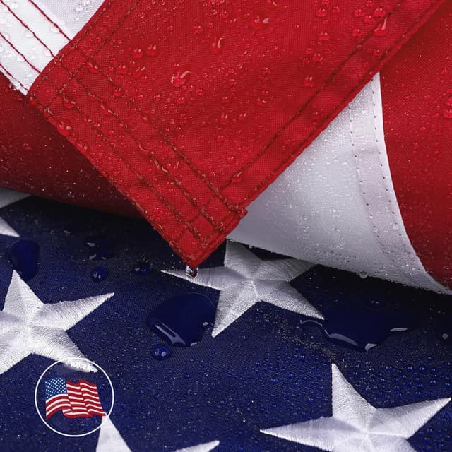 Detalle de DANF FLAG Heavy-Duty American Flag 3x5 Ft for Outside (Nylon, Embroidered Stars, Sewn Stripes)