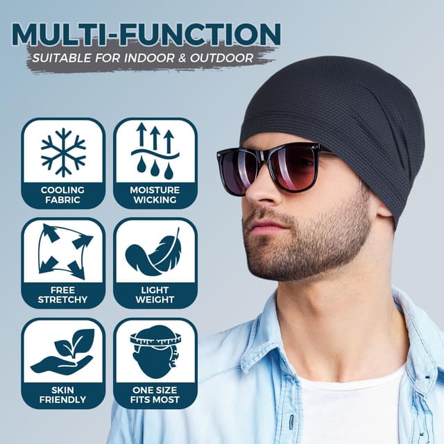 Detalle 2 de WTACTFUL cooling skull caps (1 or 2 pack) – breathable 3D mesh headwear for running, cycling & gym