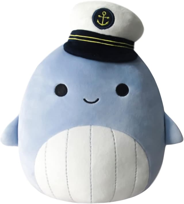 Detalle de Squishmallows 8-Inch Samir Blue Whale Plush with Sailor Hat (Little Ultrasoft) by Kelly Toy