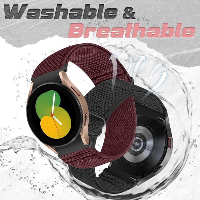 Detalle 2 de Yunshare Elastic Watch Straps (Stretch Nylon Solo Loop) for Samsung Galaxy Watch 7/6/5/4 – 40–47mm