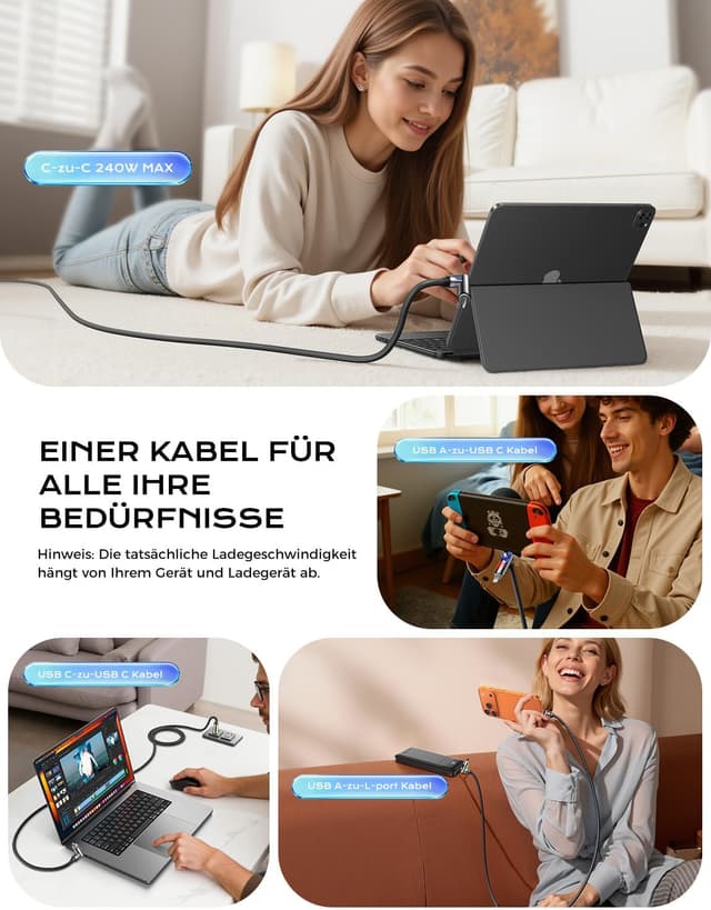 Thumbnail 4 de MAGIC JOHN 240W Multi-Ladekabel 🔌