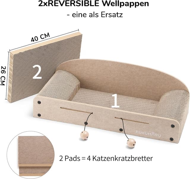 Thumbnail 3 de FUKUMARU Kratzbrett 66 cm Katzenliege 🐱