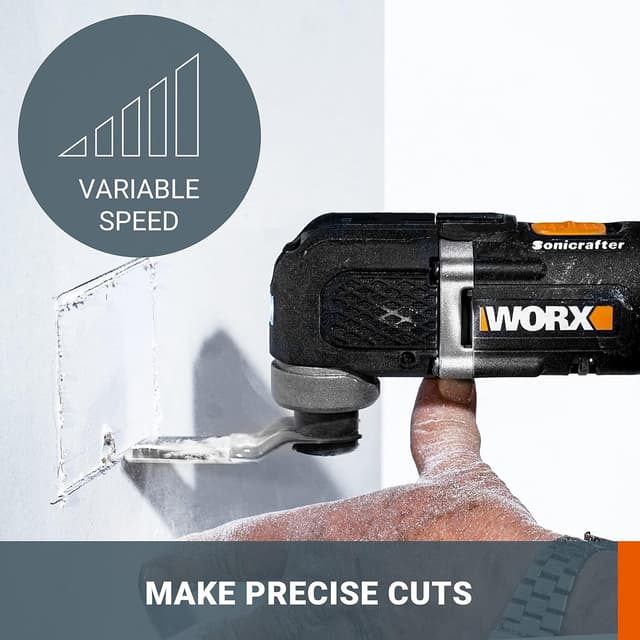 Detalle de WORX WX696.9 Sonicrafter cordless oscillating multi-tool (18V/20V Max) with variable speed