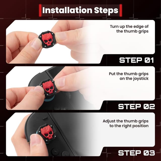 Thumbnail 5 de GeekShare Thumb Grips for Switch 2 (2025) – Replacement Thumb Stick Caps (4PCS) with Skeleton Spirit Armor Design