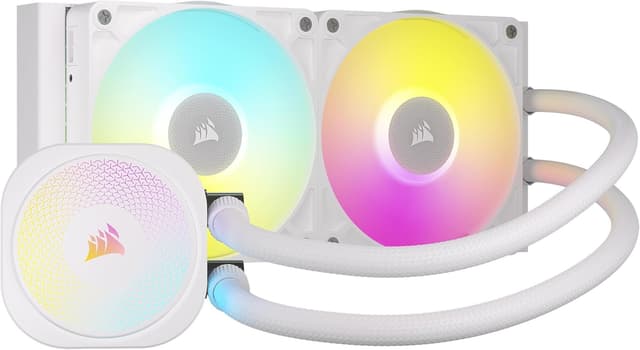 Detalle de Corsair iCUE LINK TITAN 240 RX RGB AIO-Kühler für die CPU (240 mm) – iCUE LINK Systemhub, weiß