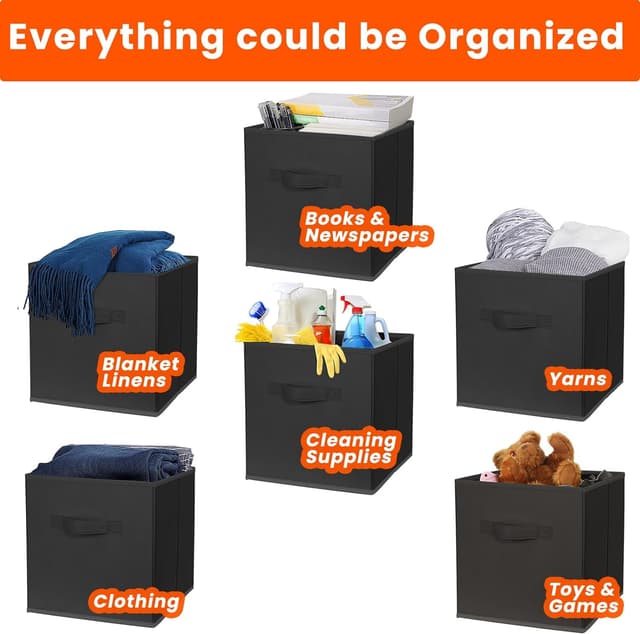 Thumbnail 3 de Criusia 11-Inch Fabric Storage Cubes for Shelves