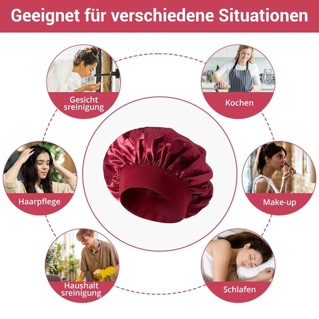 Detalle 2 de Cheerhom Seidenhaube Schlafen 2er Set