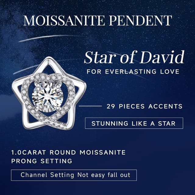 Detalle de MomentWish moissanite necklace 1-2 carat