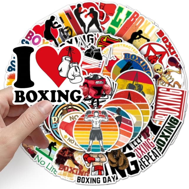 Detalle de kaensc 50er-Boxen-Aufkleber (Boxing Sport) – wasserdichte Sticker für Kinder, Jugendliche und Erwachsene