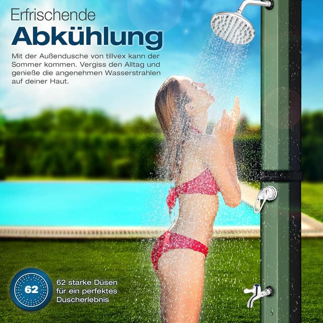 Thumbnail 6 de tillvex Solardusche 35 Liter inkl. Abdeckung – warmes Wasser ohne Stromanschluss