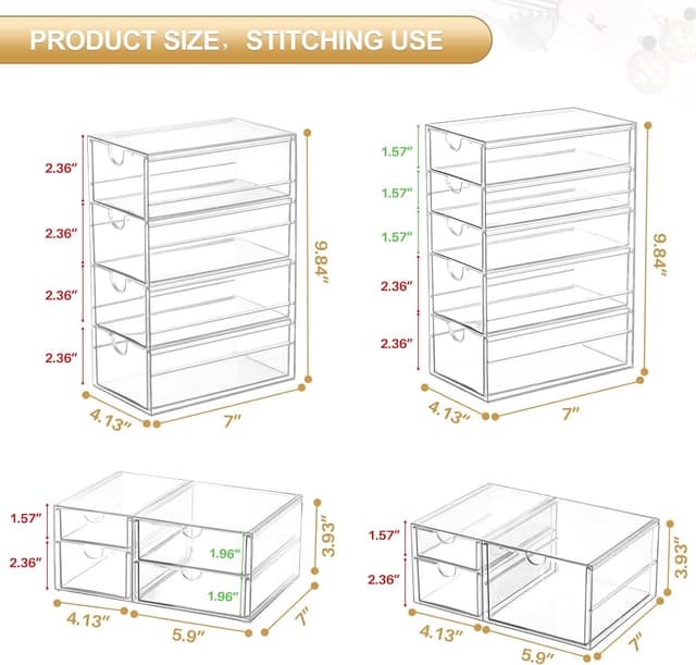 Detalle 2 de caktraie Makeup Organizer 16 Drawers