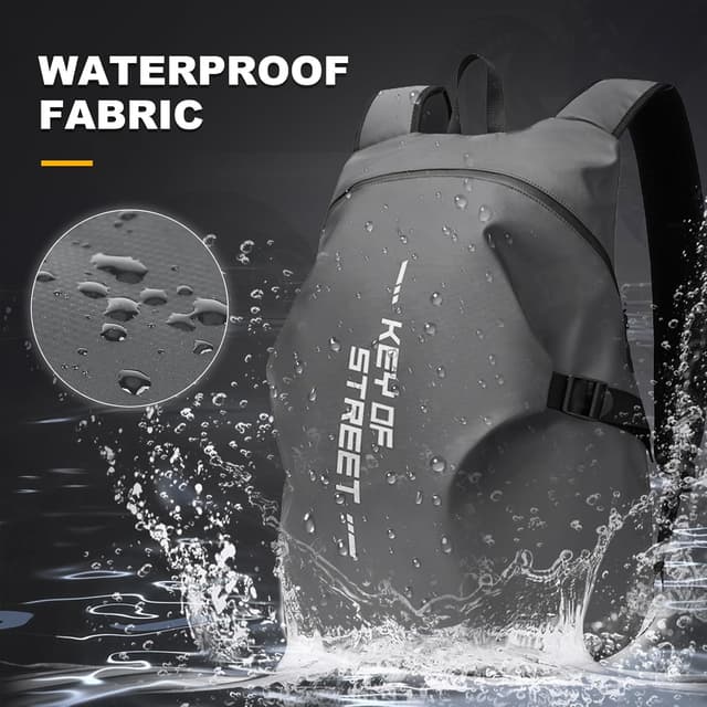 Thumbnail 6 de WEPLAN Sac à dos de moto pour casque rigide, 45 L, gris réfléchissant et étanche