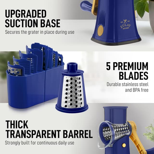 Thumbnail 6 de Zulay Kitchen Rotary Cheese Grater 5 🧀