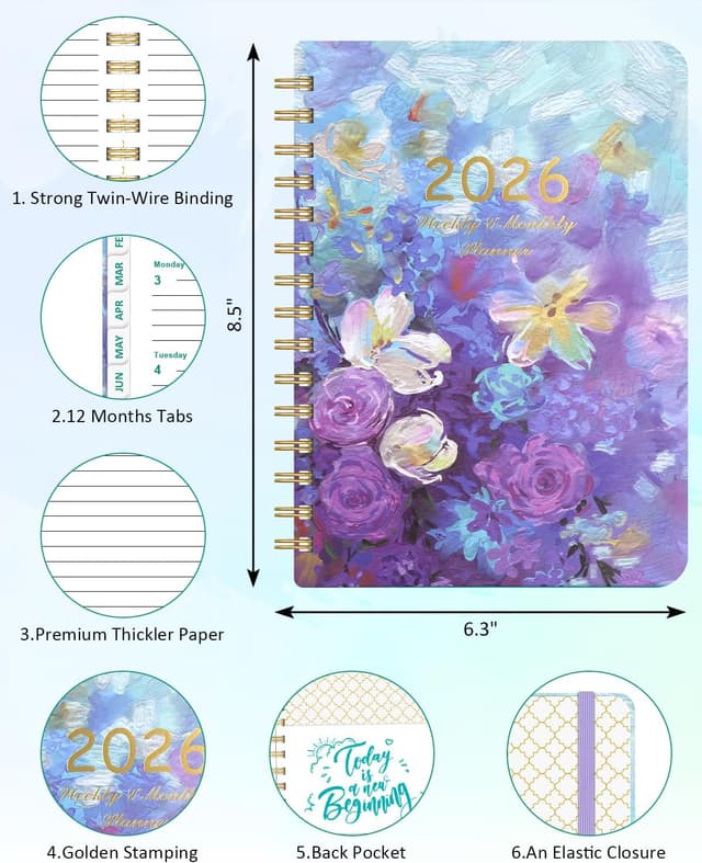 Thumbnail 2 de 2026 Diary A5 Week to View Planner