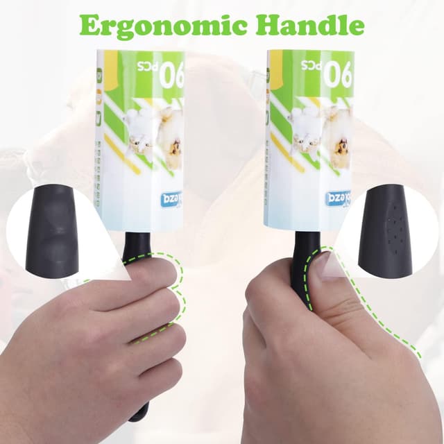 Detalle de Nobleza set rullo leva peli Animali: 540 fogli, 2 manici e spazzola levapelucchi per cani e gatti