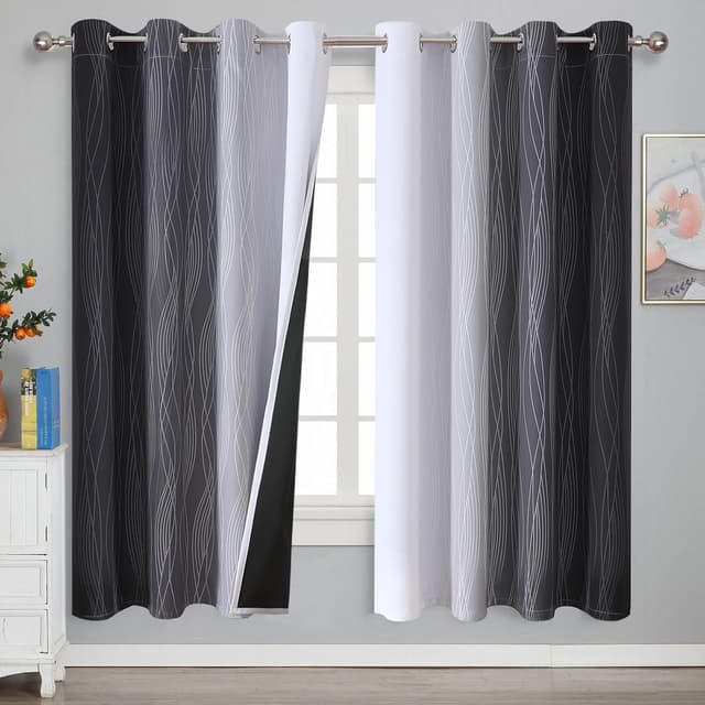 Detalle de VEHEDE Ombre Blackout Curtains 72in Drop