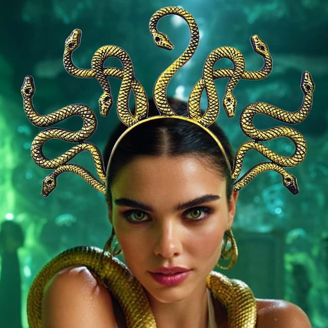 Detalle de Zoestar Medusa snake headband for Halloween