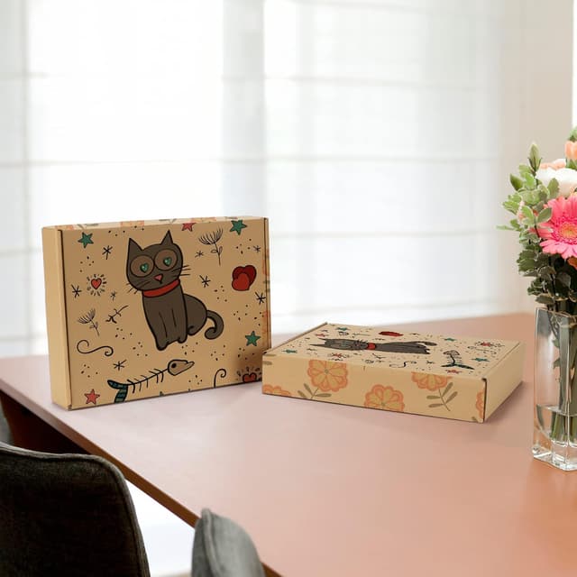 Detalle de HORLIMER 20 Pack Shipping Boxes (11x8x2 inches) Brown Corrugated Cardboard Mail Boxes