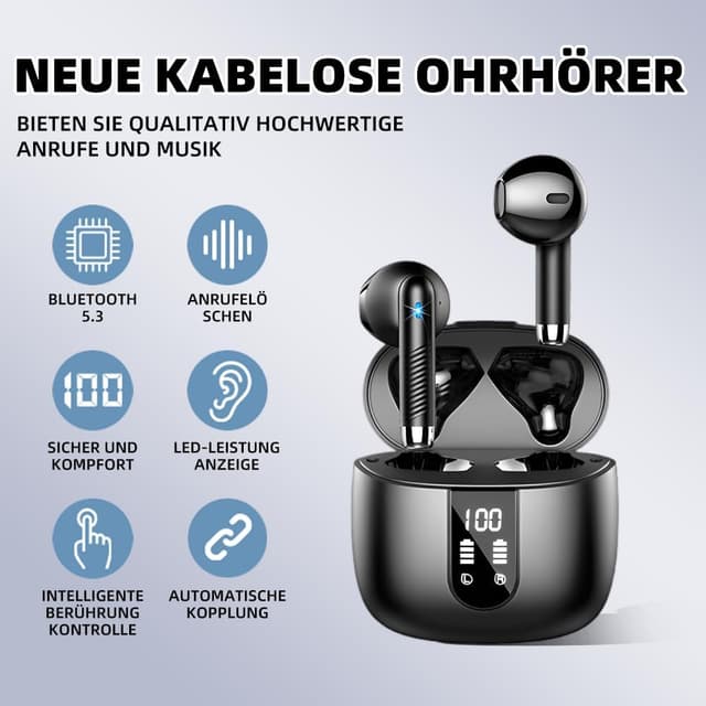 Thumbnail 3 de PWTEK Wireless Earbuds 56H battery