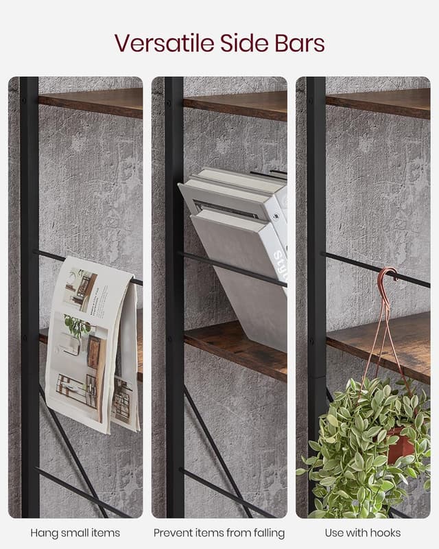 Detalle de VASAGLE LBC121B01 bookcase storage 5 tiers