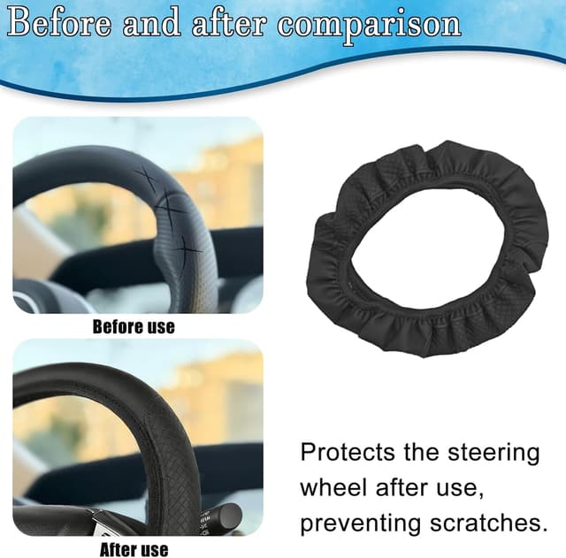 Thumbnail 3 de Leather Steering Wheel Cover 37-38cm