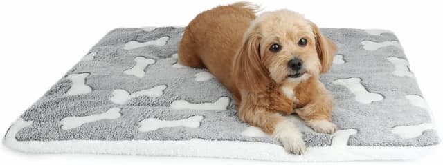 Detalle de LY4U Small Dog Bed Mattress – soft warm plush, machine washable, easy-care pet mat (17.7” x 25.6”)