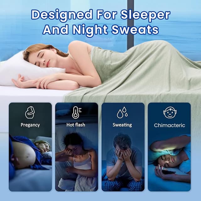 Detalle de Topcee Cooling Blanket (90"x108") King Size for Night Sweats