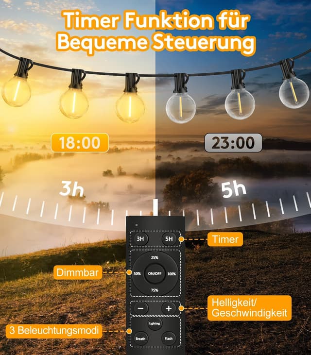 Detalle 2 de Lichterkette Led Außen 20M G40 🌟