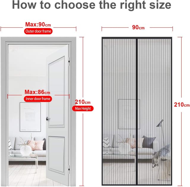 Detalle de MYCARBON Fliegengitter Tür Magnet 90x210cm