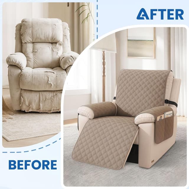 Thumbnail 5 de YSTELLAA Copripoltrona 1 Posto impermeabile caffè chiaro