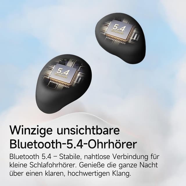 Detalle 2 de sunvito Schlafkopfhörer Bluetooth 6.0 – Mini kabellose In-Ear zum Schlafen, Arbeiten & Reisen