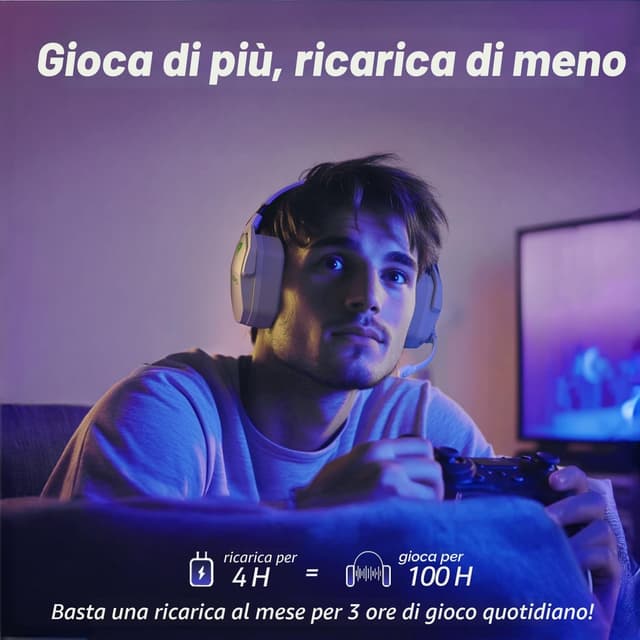 Thumbnail 5 de NUBWO G06 cuffie gaming wireless 7.1, oltre 100 ore di autonomia