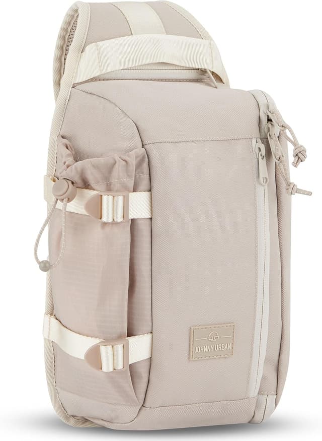Detalle de Johnny Urban Charlie Slingbag beige: borsa a tracolla crossbody comoda e leggera da viaggio