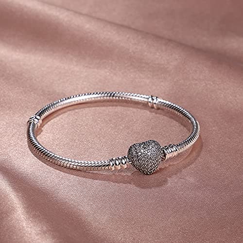 Detalle de XWN Pulsera de mujer en plata 925 con motivo de serpiente y compatible con charms