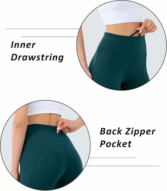 Detalle 2 de Leovqn High Waist Gym Leggings with Side Pockets for Women