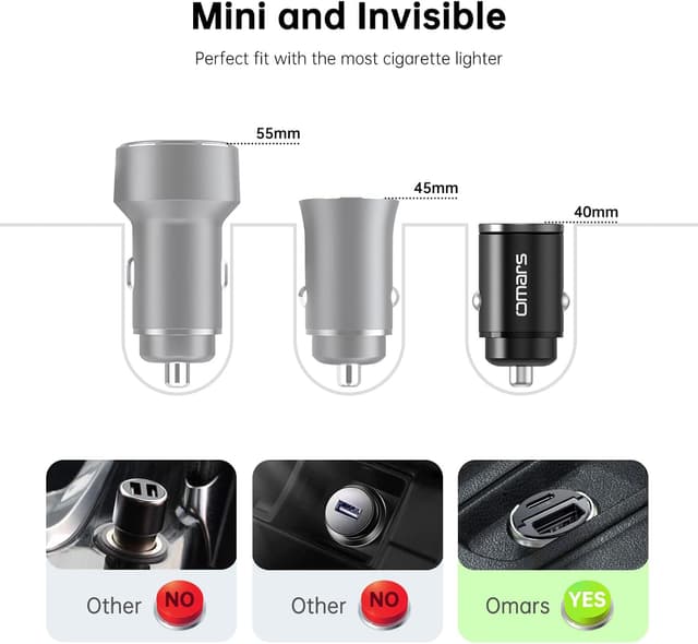 Thumbnail 3 de Omars Cargador de Coche USB C 33W
