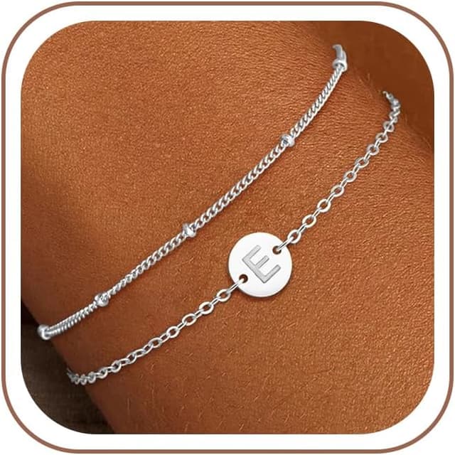 Detalle de SLOONG Armband Damen „Gold & Silber“ mit 26 Buchstaben, verstellbar (18K Gold vergoldet / silber beschichtet)