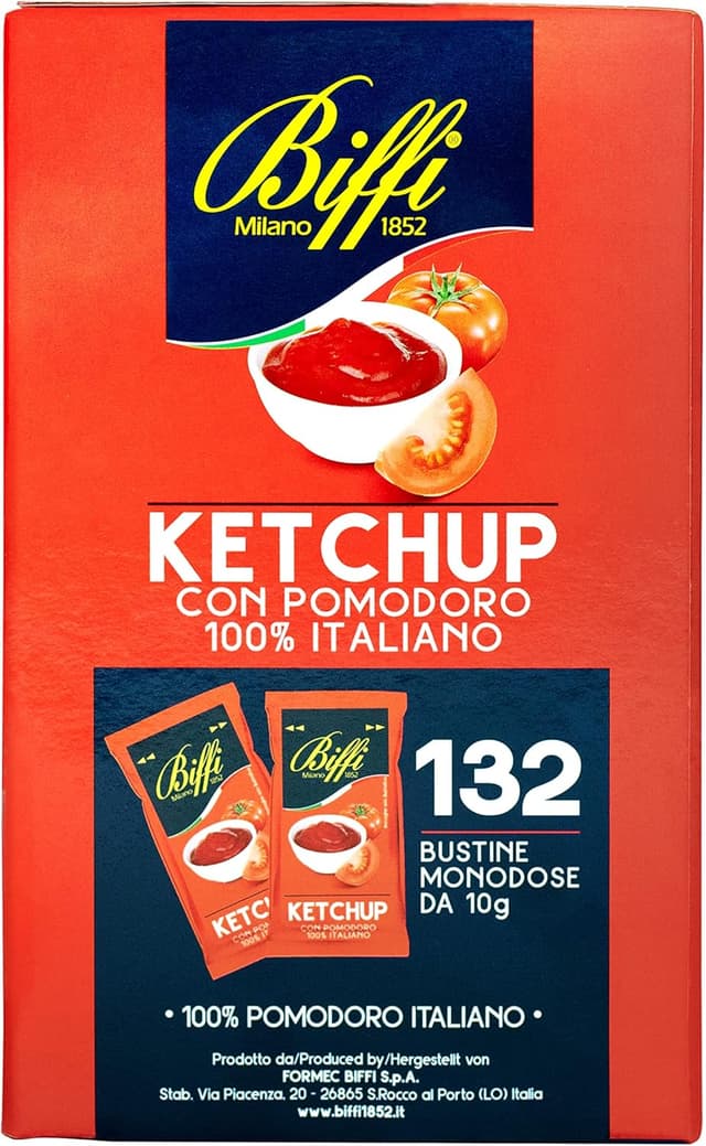 Detalle de Ketchup Biffi con pomodoro 132 bustine da 10 g
