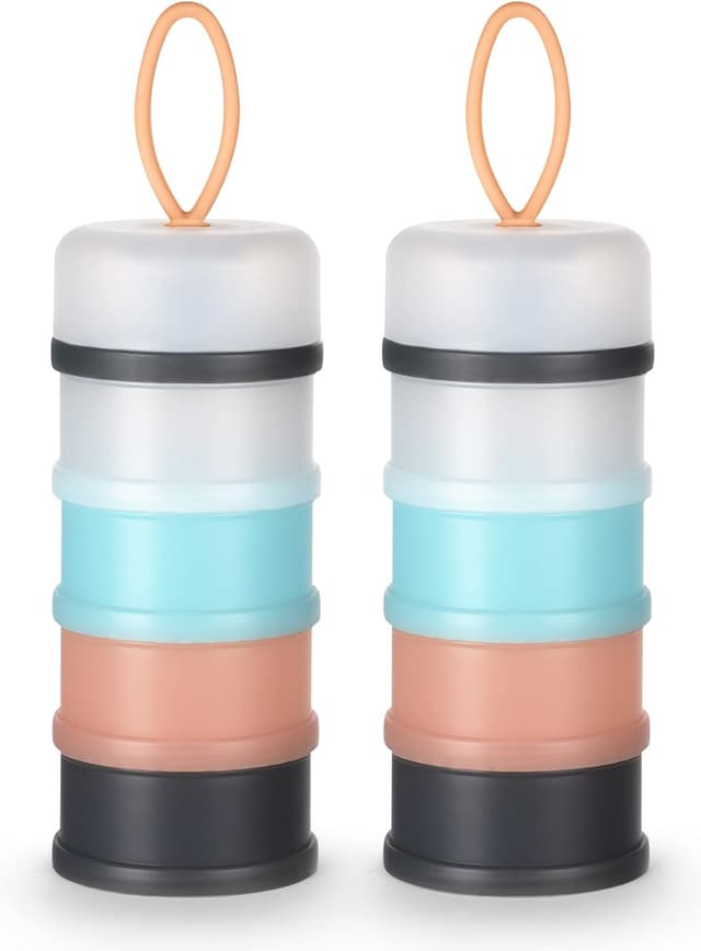 Detalle de Vicloon dosatore per latte in polvere impilabile con 4 scomparti (2 pezzi) per viaggi e snack